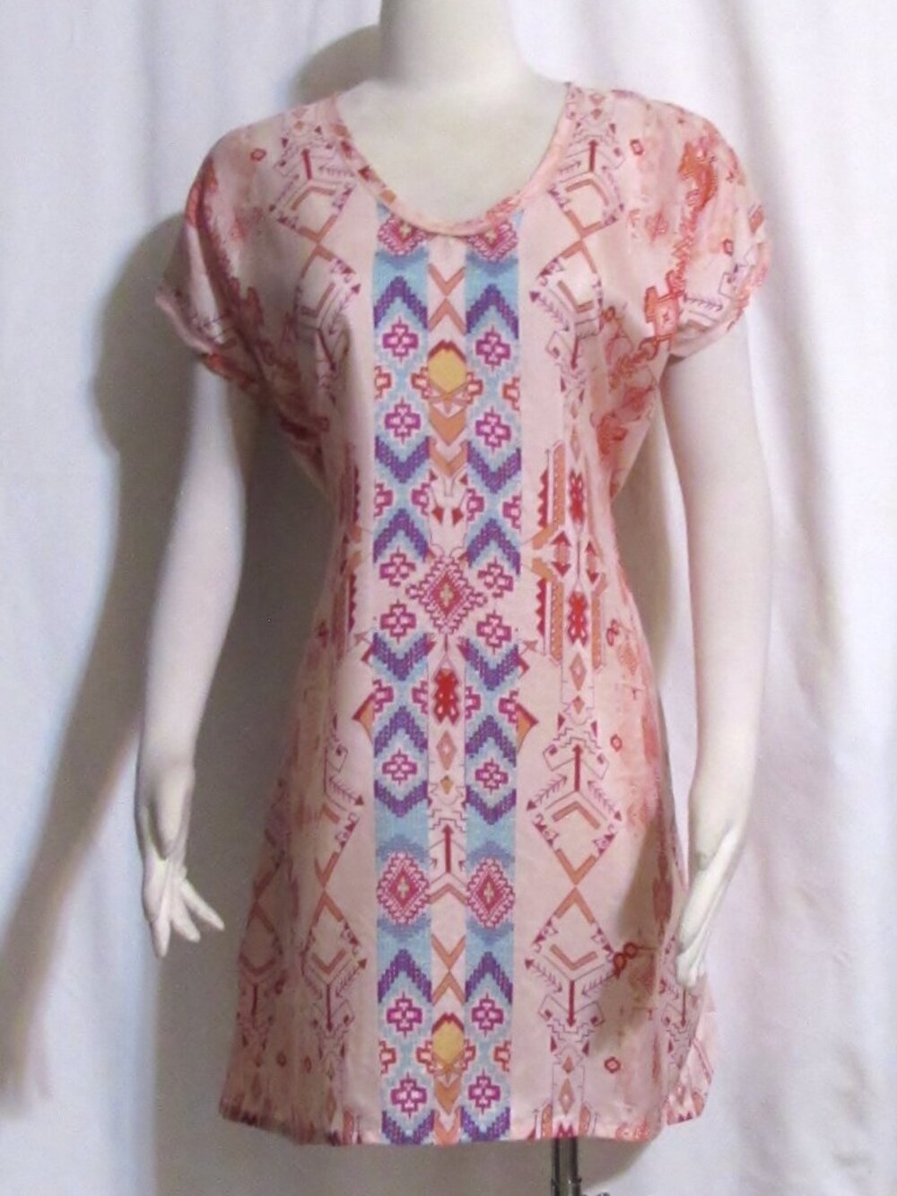 NEW Womens Ladies SUNDANCE Pink Red Purple Silk Above Knee Dress M Orig $158
